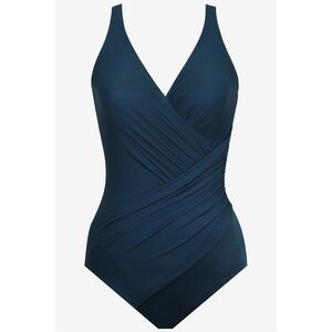 Miraclesuit Teal Tummy Control Oceanus One Piece Size 18W